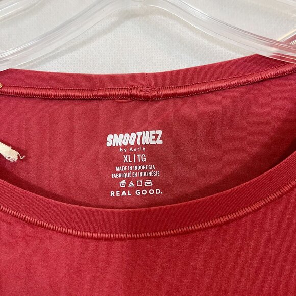 NEW Smoothez by Aerie Red Short Sleeve Crewneck Fitted Tee - Size XL - Picture 3 of 7
